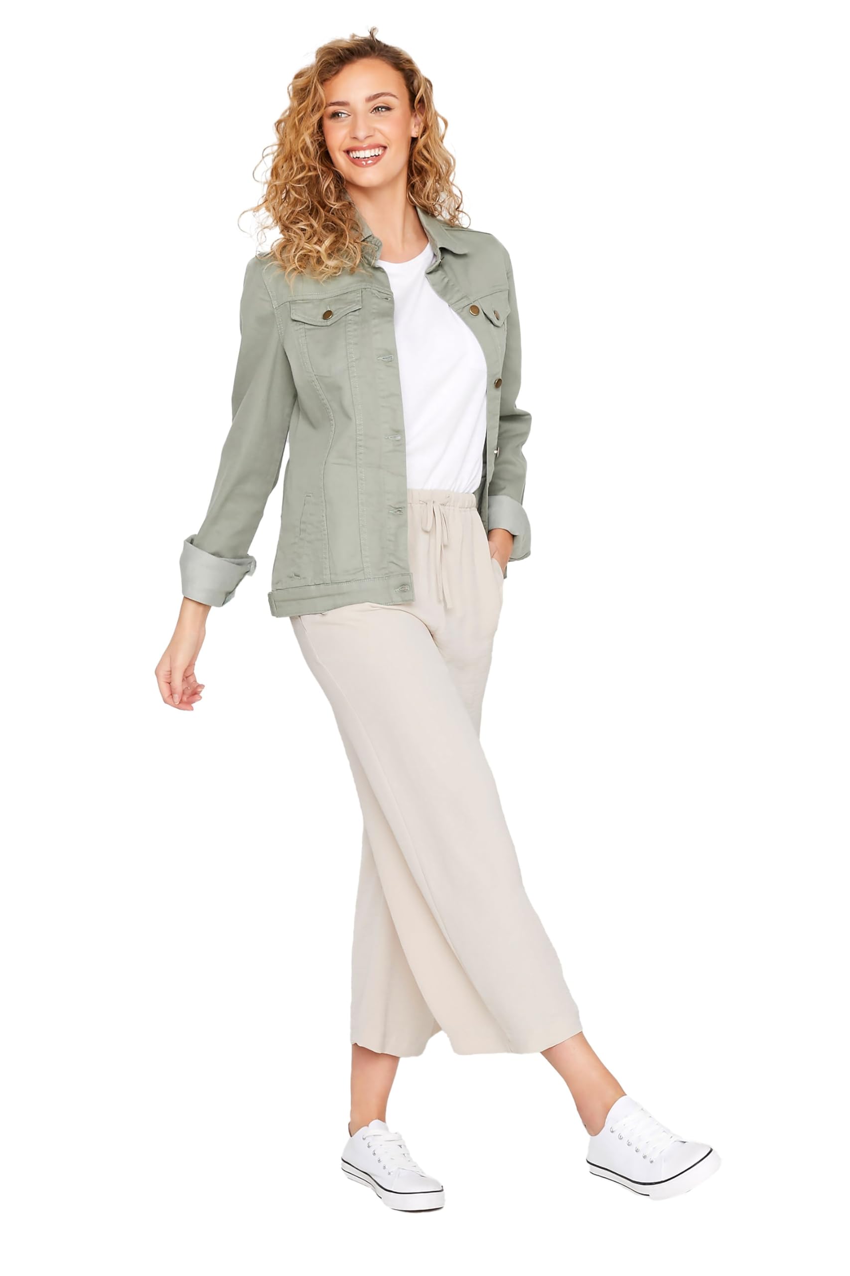 Long Tall Sally - LTS Tall Stone Brown Lightweight Twill Cropped Trousers - Women's