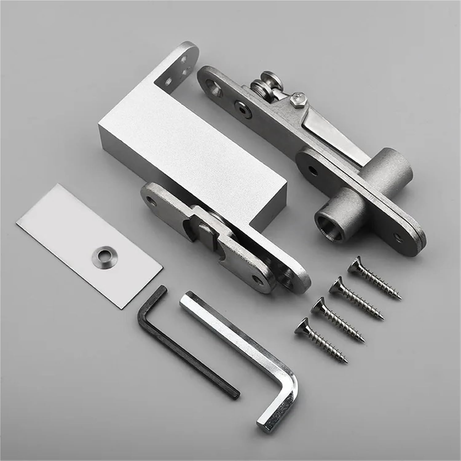 1Pcs Stainless Steel Door Shaft,Invisible Hinges, Auto Closed, with Buffer Function,Strong and Sturdy,self Close Pivot Adjustable