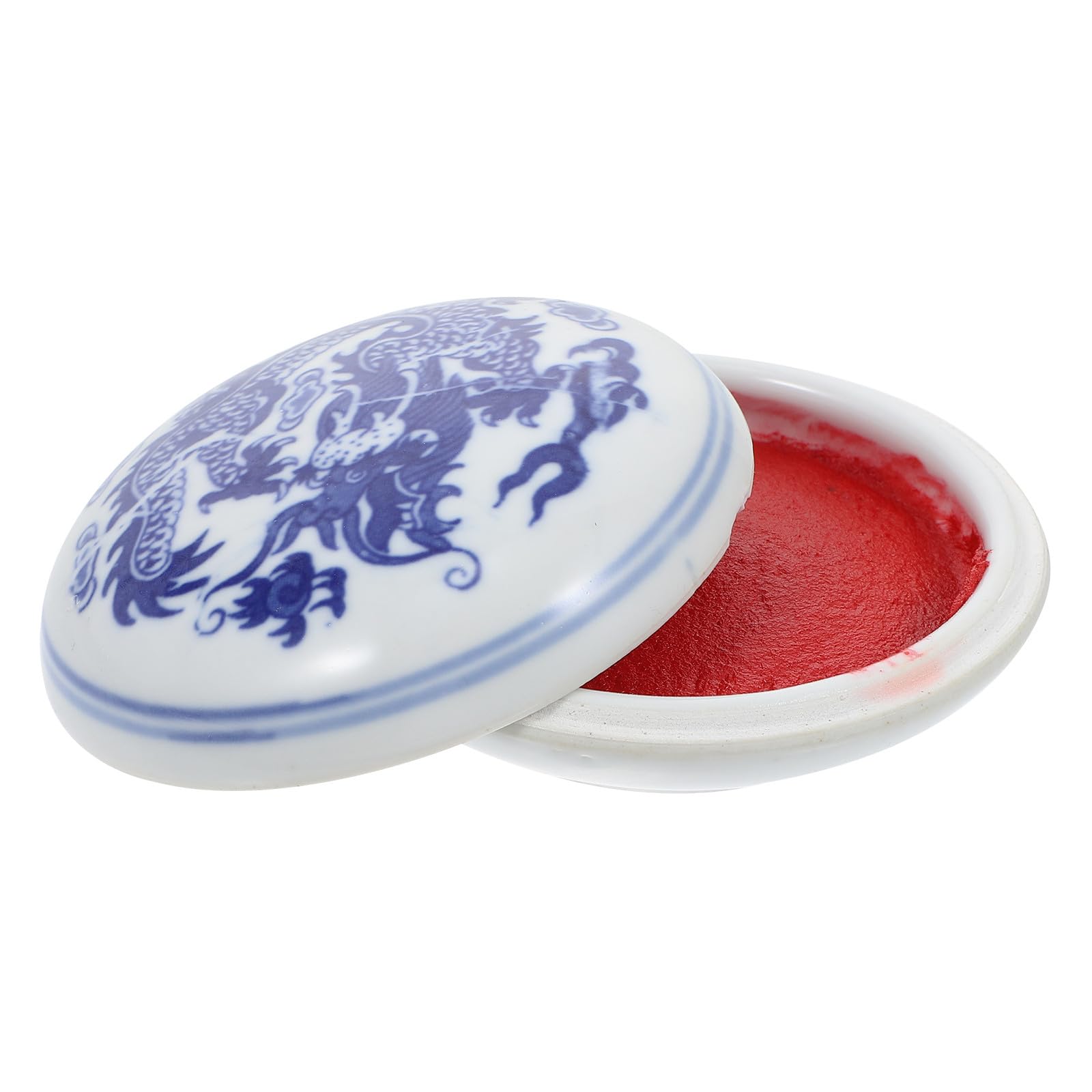 Lurrose Almohadilla de Tinta Ligera y Portátil para Sellos de Caligrafía Material Cerámica, Forma Redonda, Adecuado para Manualidades y Graffiti en Tela
