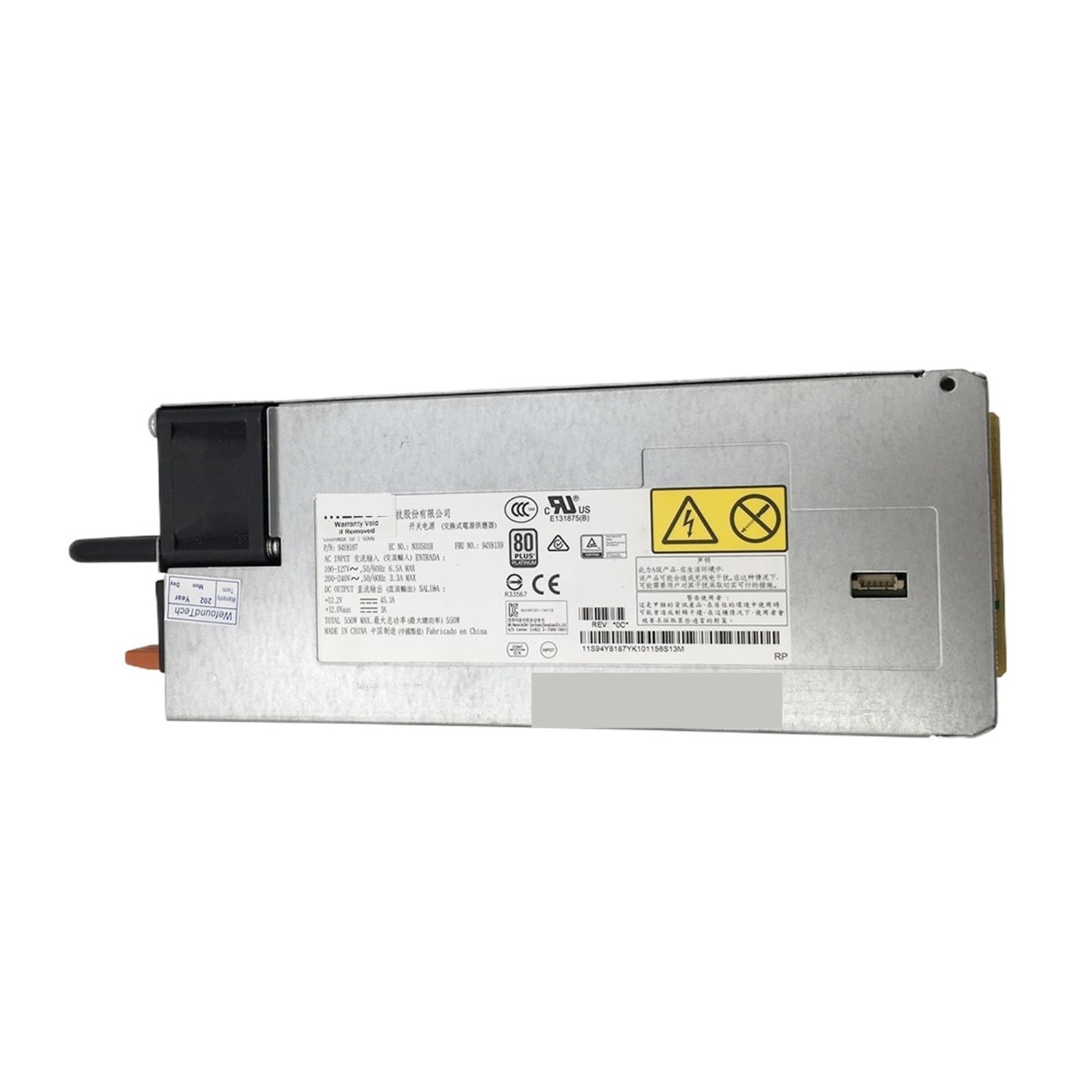 BALYDLUL X3550 X3650 X3500 M5 Power Supply 00FK930 94Y8137 94Y8138 94Y8139 550W