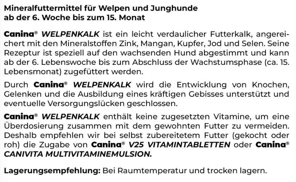 Canina Welpenkalk Pulver, 300g