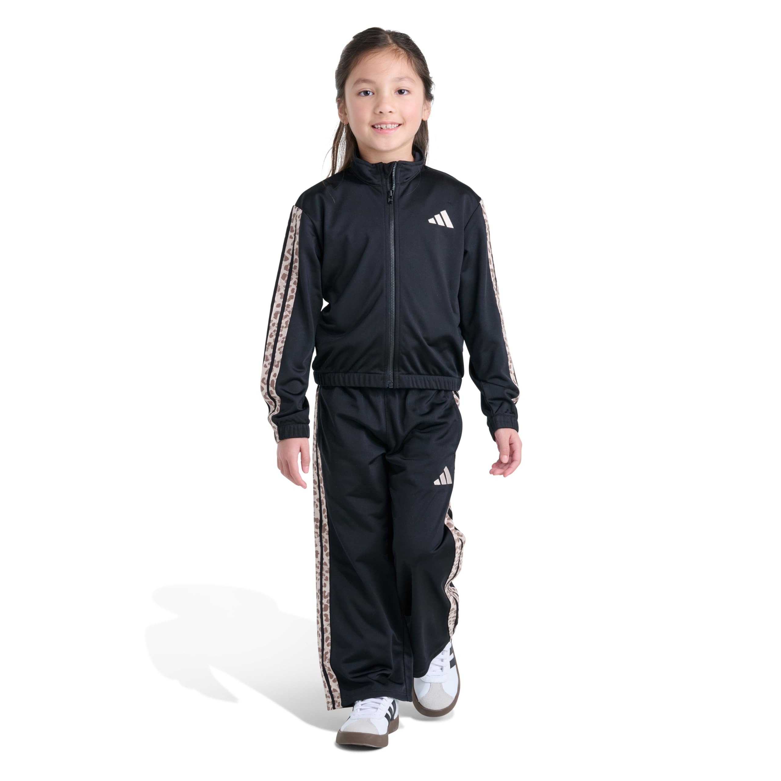 Kids Girls Short Sleeve Printed 3-Stripes Raglan Tee Casual Tops Casual - Black