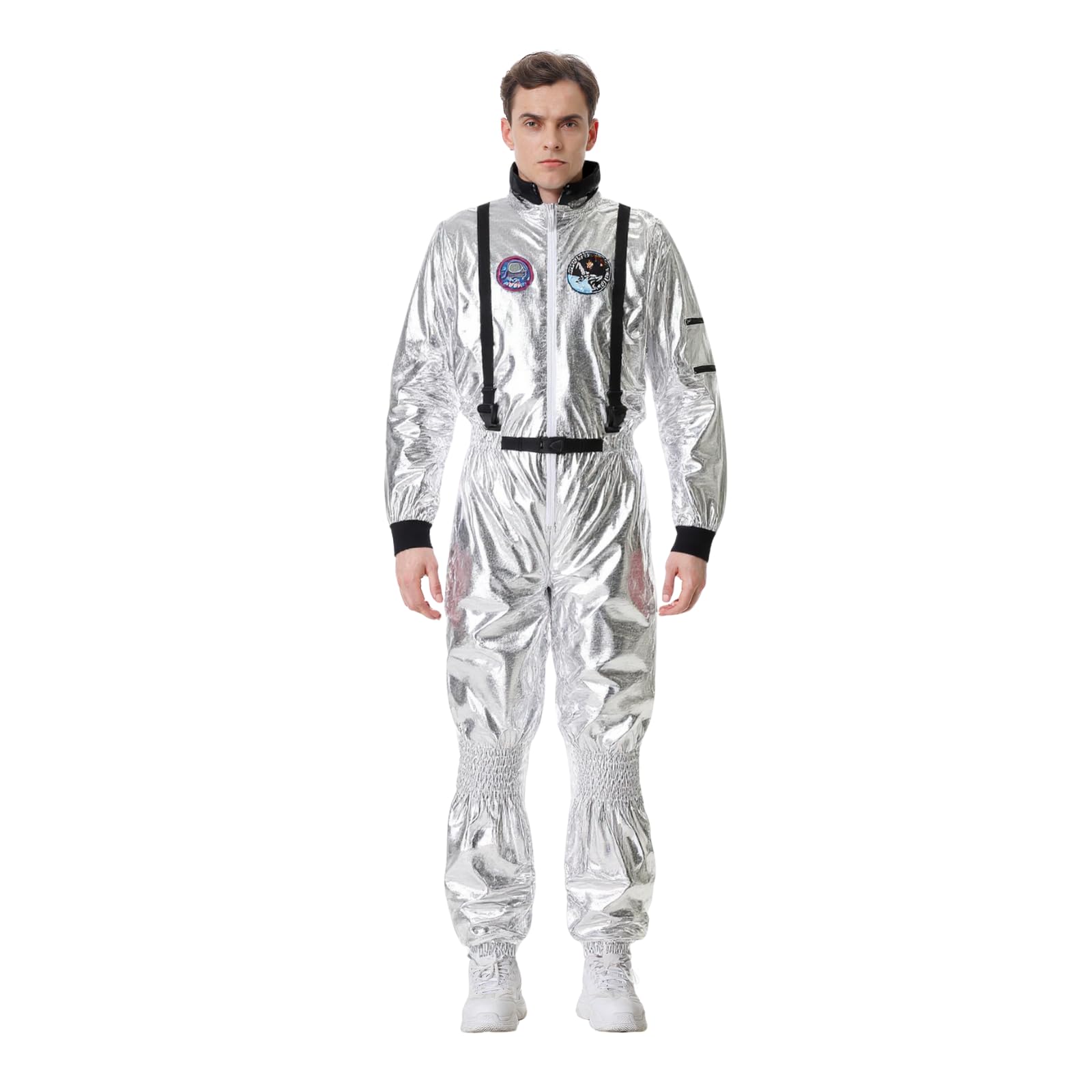 maxToonrain Mens Astronaut Costume Adult Space Suit Halloween Dress Up Sci-Fi Themed Party Outfit(Backpack Style,Large)