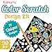 Kidtastic Scratch Paper Art 24 Original Full Color Notes Drawings, Rainbow Pads which Dinosaur, Animals, Castle Designs for Girls Ages 3 and Up