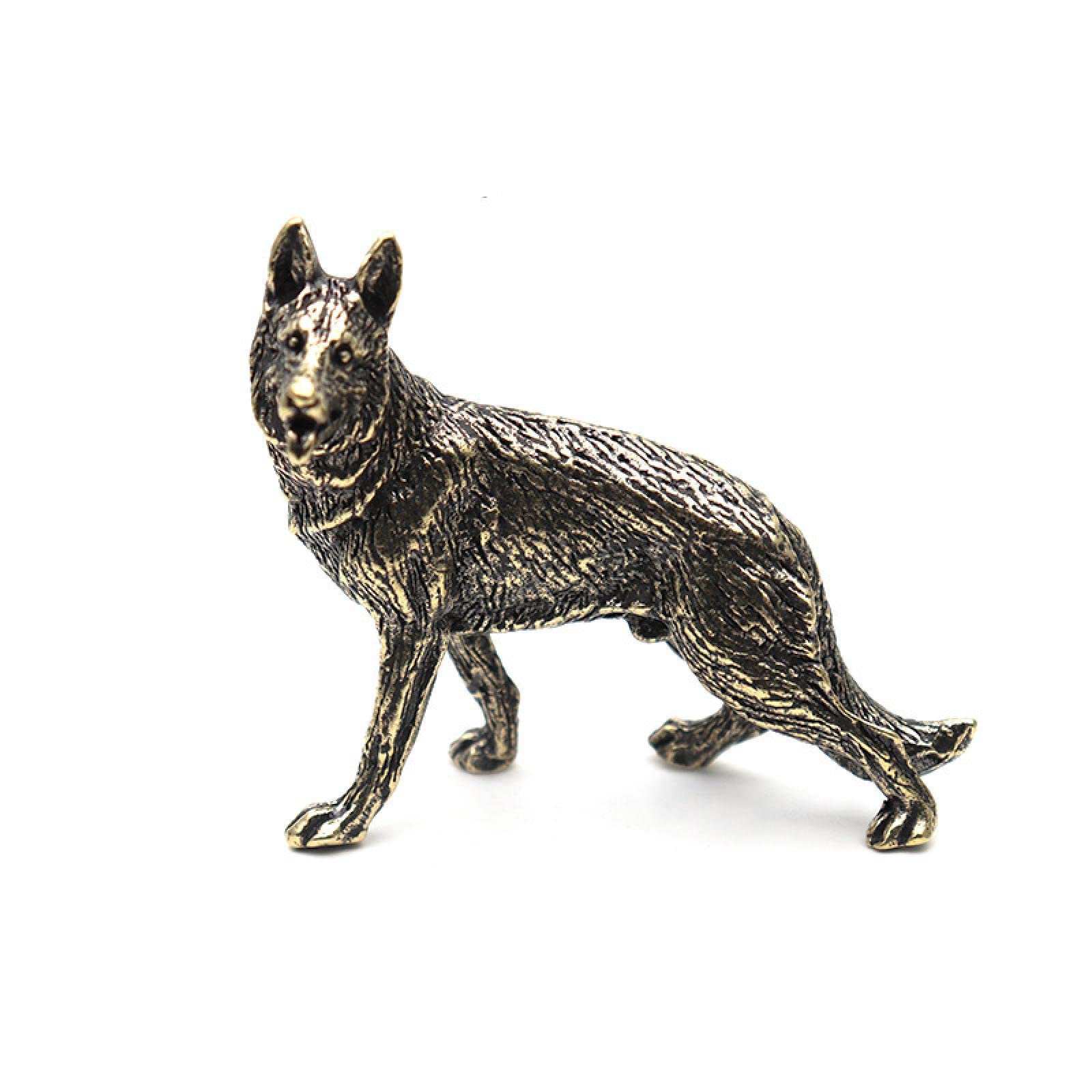 Mini estatua for el hogar, oficina, coche, decoración de mesa, esculturas decorativas coleccionables for el hogar, estatua de perro de caza de bronce vintage, adorno de latón puro, estatuilla en minia