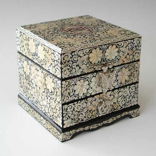 Amazon.co.jp: 螺鈿細工 宝石箱 木製 ジュエリーボックス アクセサリー