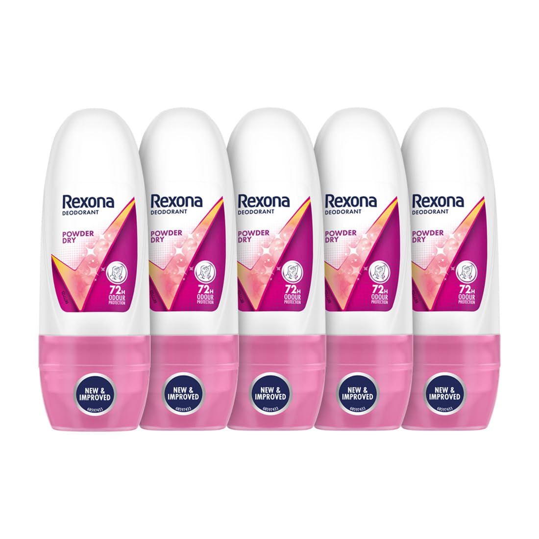 Rexona Powder Dry Underarm Roll-On Deodorant for Women | 72 Hours Long-Lasting Odour Protection | 0% Alcohol, Safe on Skin | 25ML (Pack of 5)-picture-12