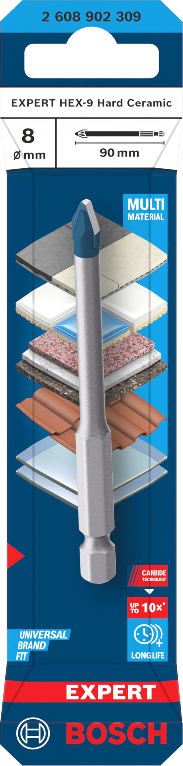 EXPERT HEX-9 Hard Ceramic Drill Bit 8x90mm