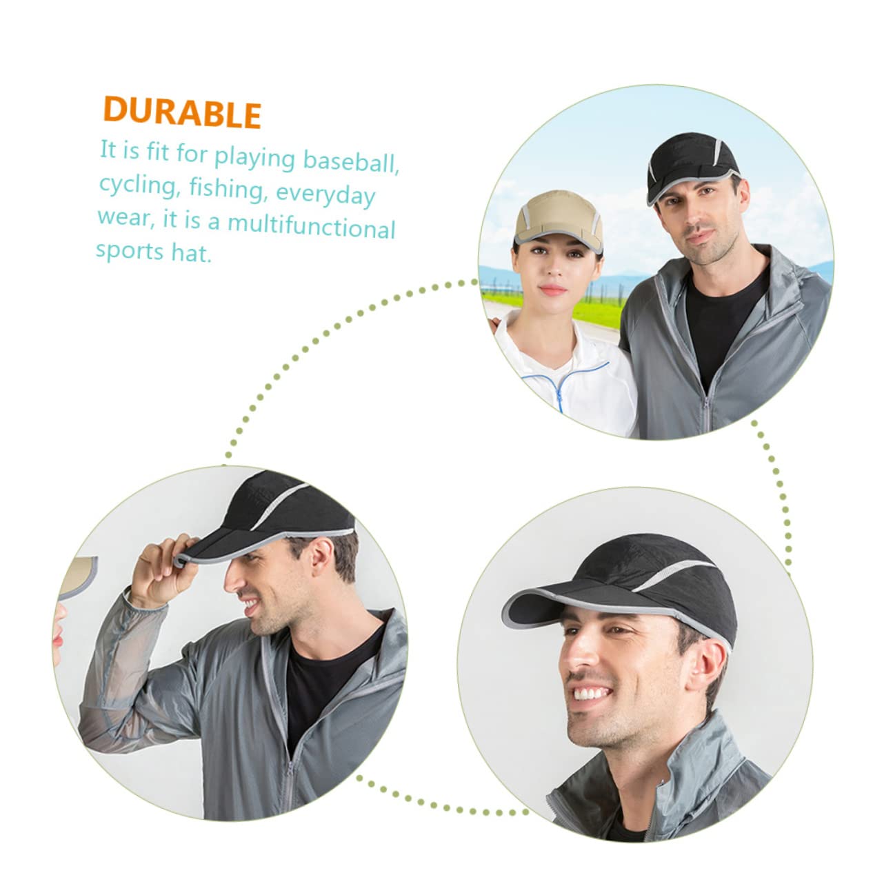 FOMIYES Sombrero Deportivo Gorro de Protección Solar Transpirable Running y Actividades Aire