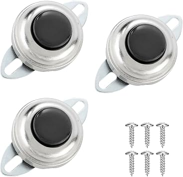 Car Horn Button, 3PCS 12V 24V Round Vehicle Momentary Push Horn Switch Button Flush Mount with Screws, Automotive Electronics Modification Accessories, Universal for SUV RV Truck