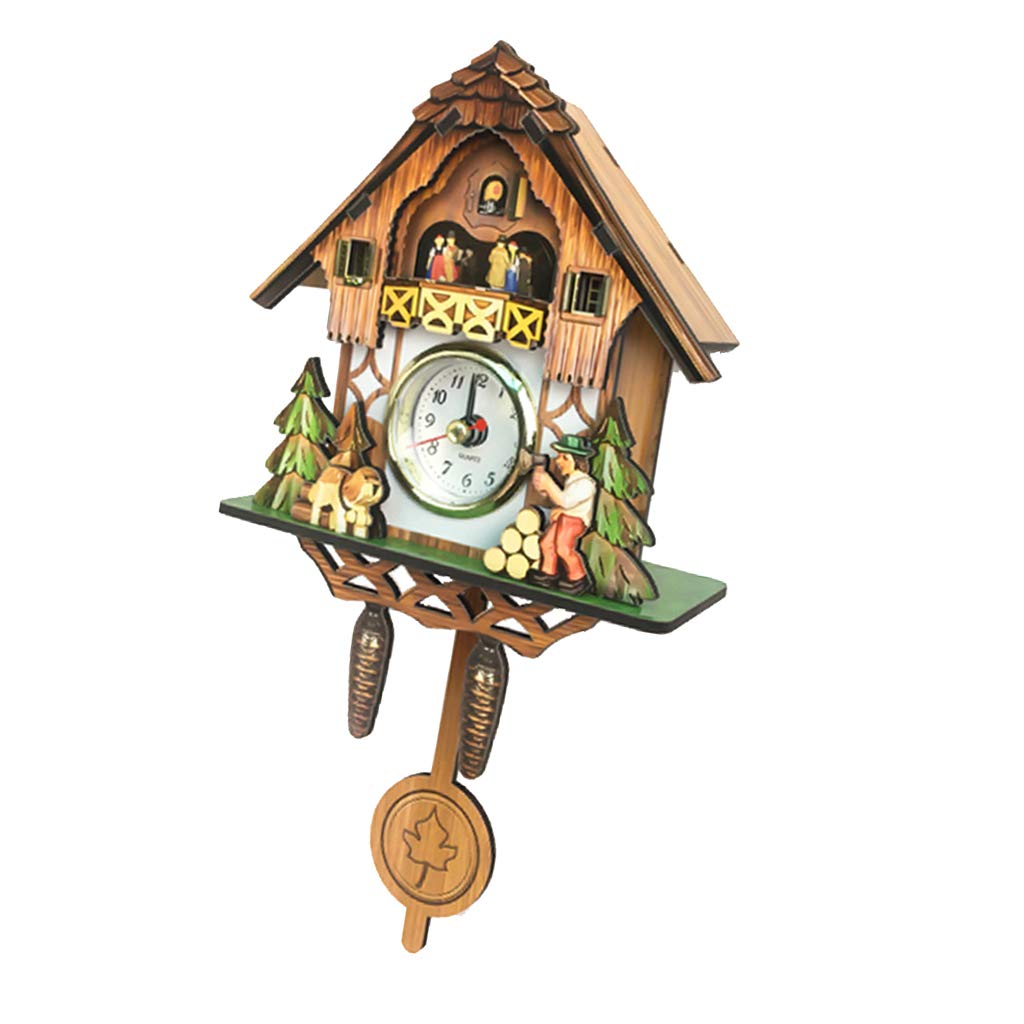 Horloge murale ancienne en bois vintage pour decoration interieure de salon