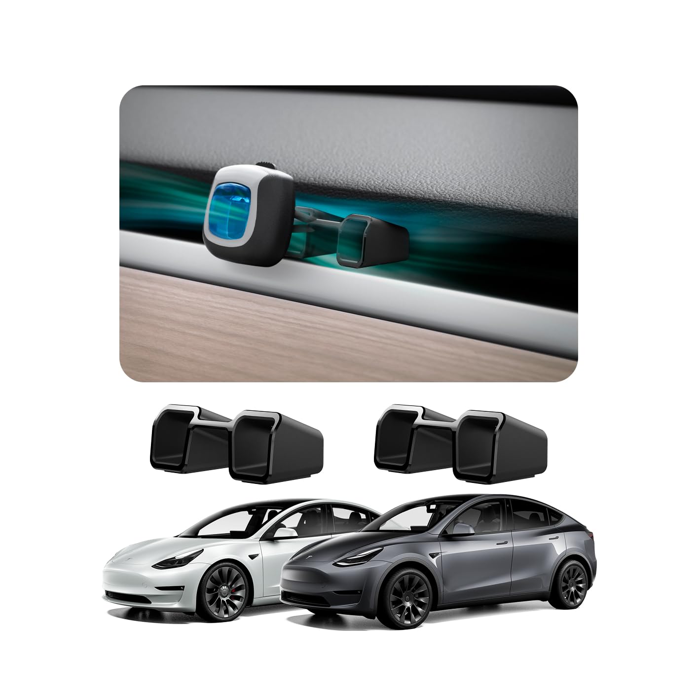 Spigen Car Vent Air Freshener Adapter for Tesla Model Y (2020-2023) & Model 3 (2017-2023) [Not for Model Y Juniper 2025/26 and Model 3 Highland (2024/25)] (Air Freshener NOT Included) - 2 Pack