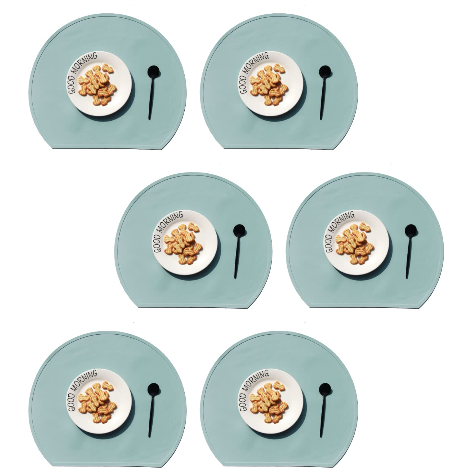 Set de table silicone demi-cercle lavable pour protéger la table des taches
