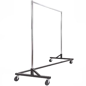 Commercial Garment Rack Z Rack - Rolling Clothes Rack Z Rack With KD Construction With Durable Square Tubing