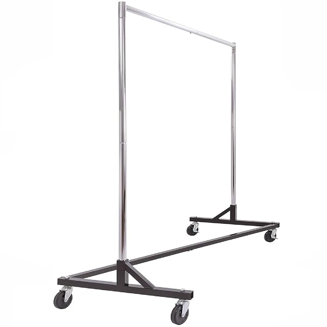 Commercial Garment Rack Z Rack - Rolling Clothes Rack Z Rack With KD Construction With Durable Square Tubing