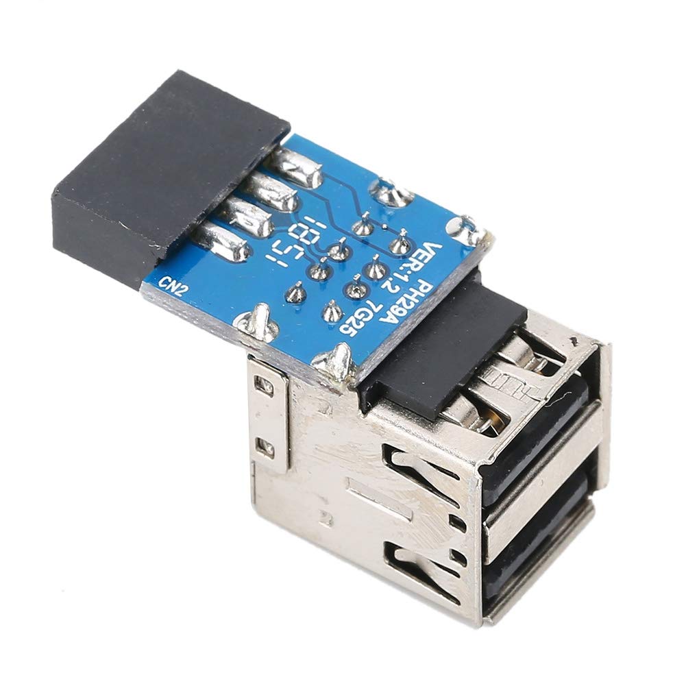 Adattatore di Espansione USB per Scheda Madre USB 2.0 da 9 Pin a 2, Scheda di Estensione Intestazione USB, Accessori per Computer con Specifiche Standard per Moltiplicatore di Porte Adattatore