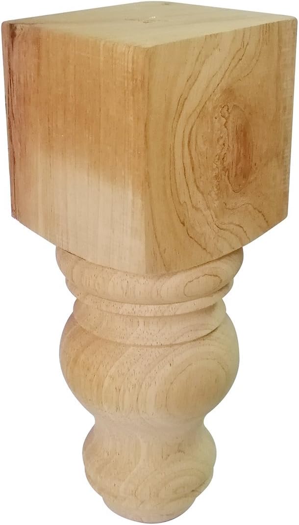 8" Wood Furniture Legs Bun Feet Unfinished for Cabinet Sofa Bench Ottoman, Dresser Foot Replacement 2 Pcs