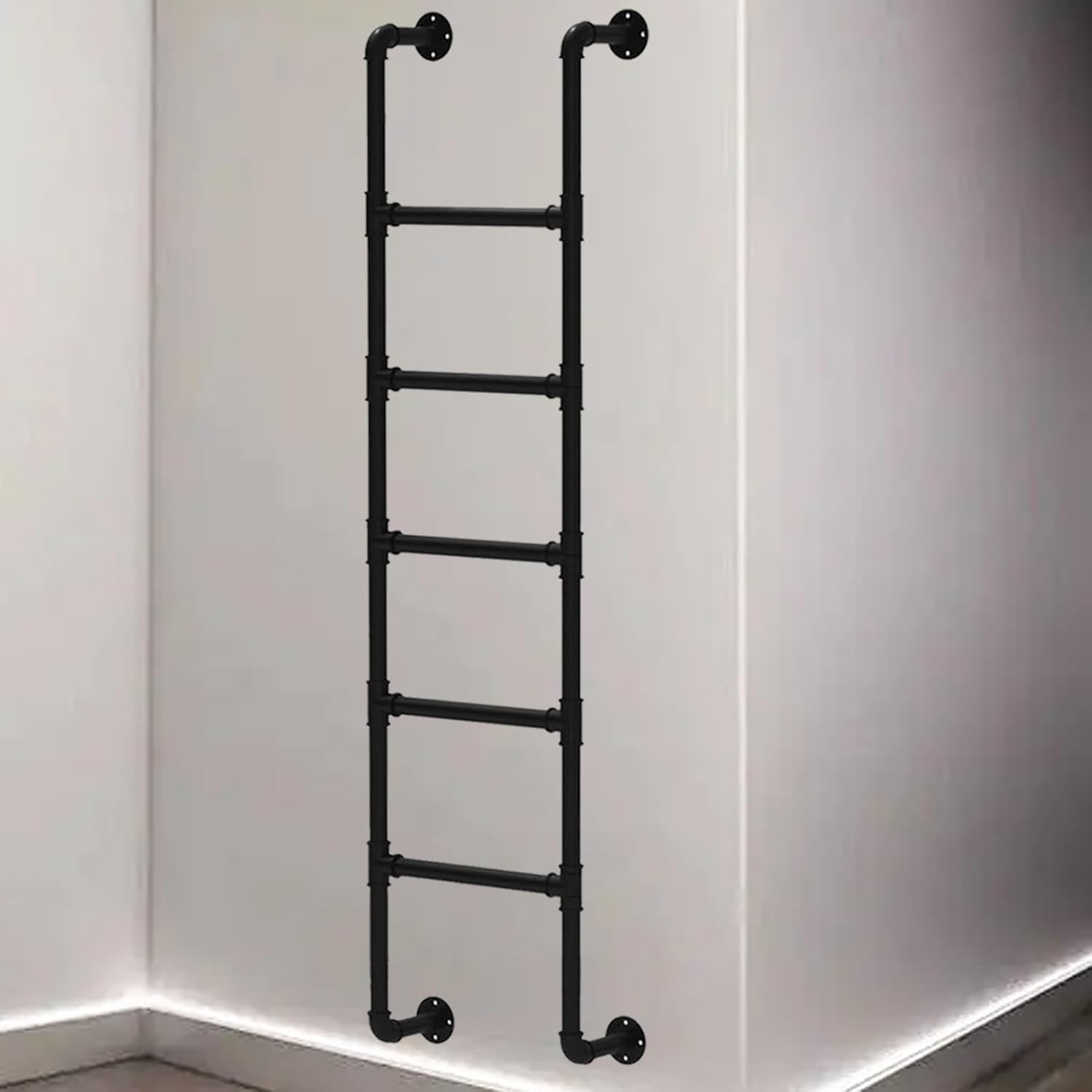 Wall Mounted Step Ladder, Metal Egress Ladder, Sturdy Iron Basement Ladder, Window Well Egress Ladder, 3.3-9.8ft, Indoor Bunk Bed Ladder, Fire Escape Entrance Ladder