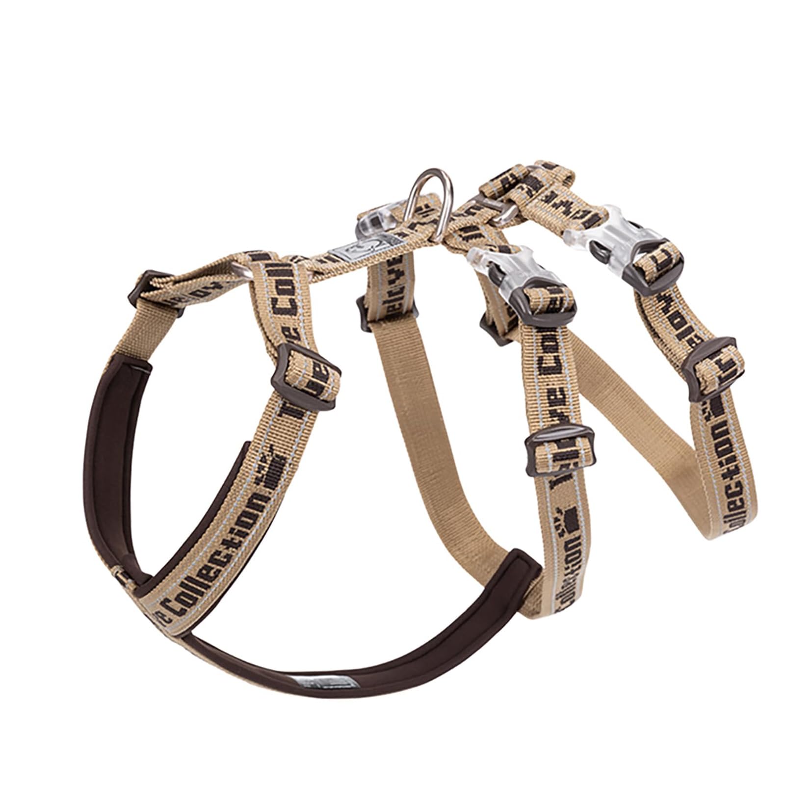 Truelove Double H Escape Proof Nylon Dog Harness Reflective Adjustable No Pull Pet Vest Harness for Small Medium Large Dogs TLH6571(Brown-XS)