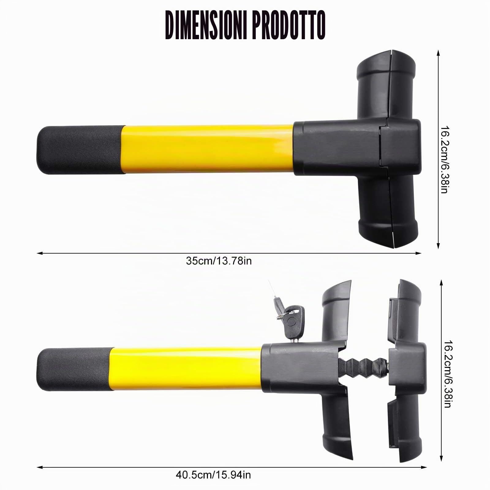 Antifurto universale per auto, con 2 chiavi, antifurto per auto, camper, furgoni, colore: nero
