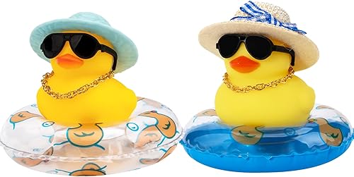 Miniatura 11 de wonuu Pato de goma para automóvil, 2 unidades, decoración de tablero de instrumentos de automóvil, accesorios de decoración de tablero de automóvil