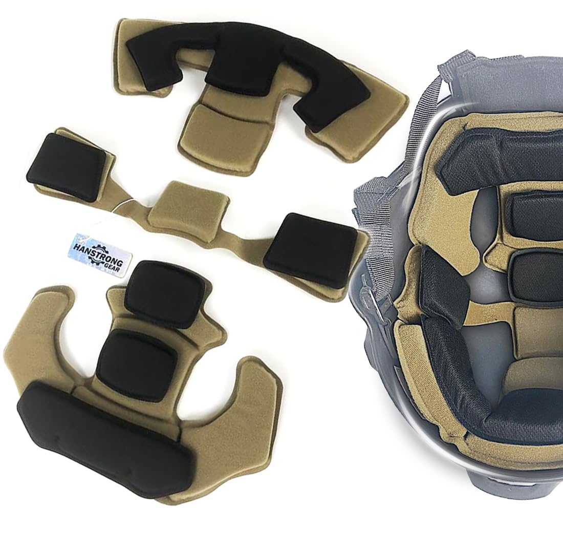 Universal Tactical Airsoft Outdoor Combat Internal Replacement Memory Foam Pad Padding Inserts Protective Mat Kits Set Accessories Compatible for Fast/Mich/ACH/USMC/PASGT/EX Helmet