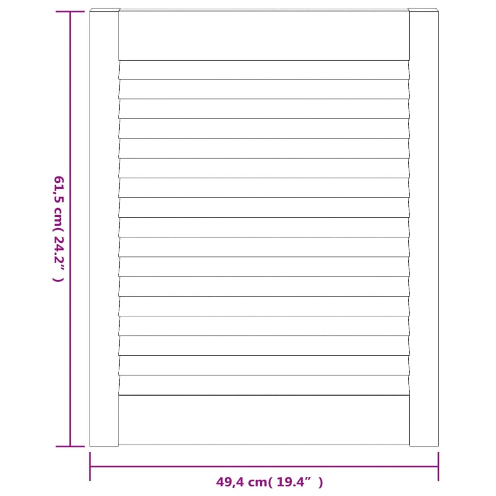 Rantry Puerta Tipo persiana Madera Maciza de Pino 61,5x49,4cm Puertas de armarios