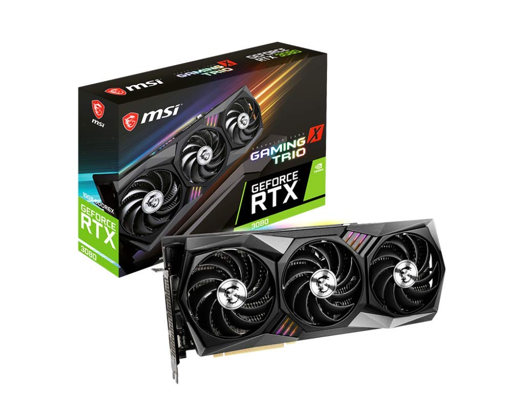 グラフィックボード・グラボ・ビデオカード MSI GeForce RTX 3080 GAMING X TRIO 10GB MSI GeForce RTX 3080 Gaming X Trio 10G Gaming Grafikkarte - RTX