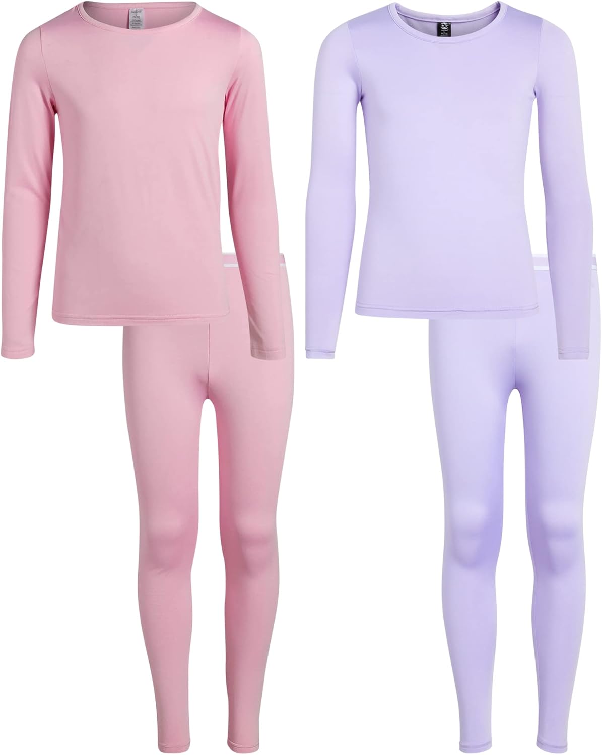 Rene Rofe Girls Performance Thermal Underwear Set - 4 Piece Cozy Fleece Long Johns Base Layer Set for Girls (Sizes: 2T-16)