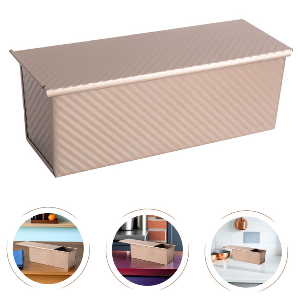 BESPORTBLE Stampo per Pane Coperchio in Acciaio al Carbonio Ondulato, Rivestimento Antiaderente, Stampo Pancarré Riutilizzabile, per Occasioni Festive e Riunioni Familiari