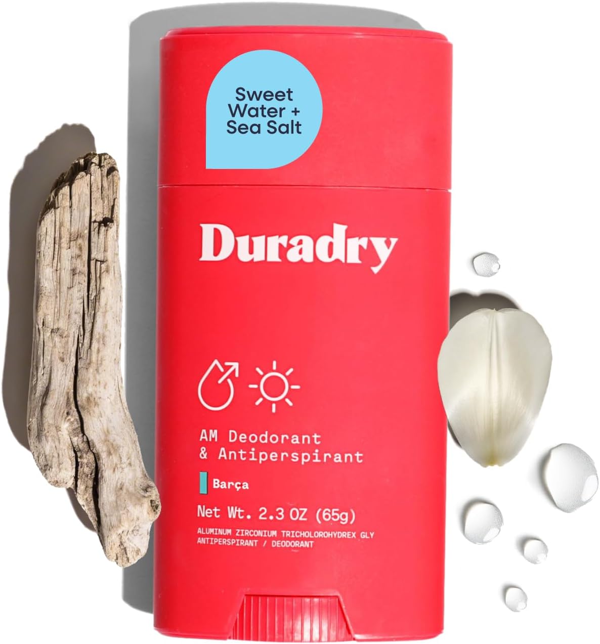 Duradry AM Deodorant & Antiperspirant - Prescription Strength Deodorant for Hyperhidrosis, Antiperspirant for Women & Men, Armpit Sweat Protection, Silicone-free - Barca, 2.3 Oz (Pack of 1)