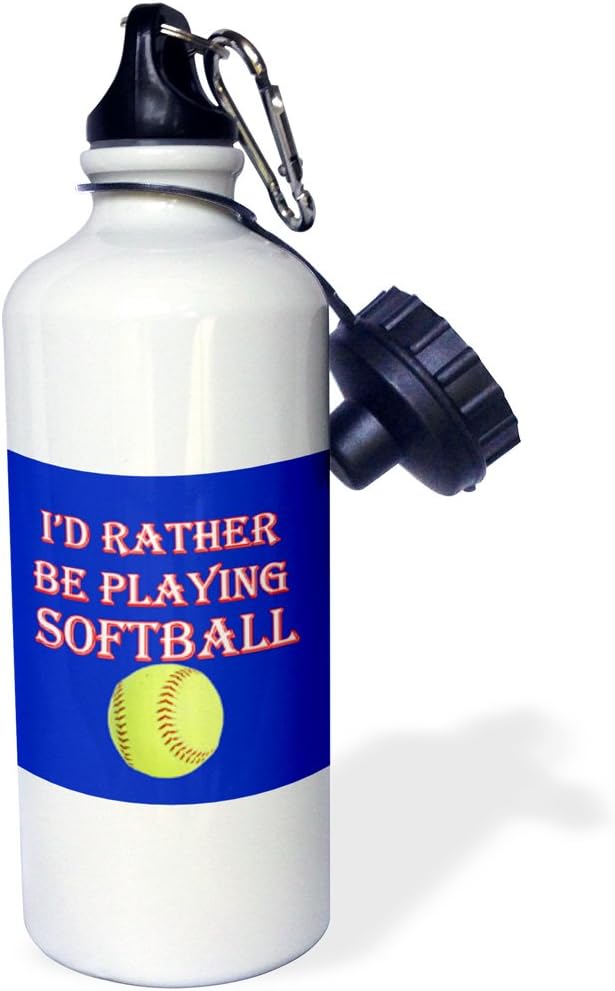 3dRose Id rather be playing softball. Game winning score. Popular saying 21 oz Sports Water Bottle image 2