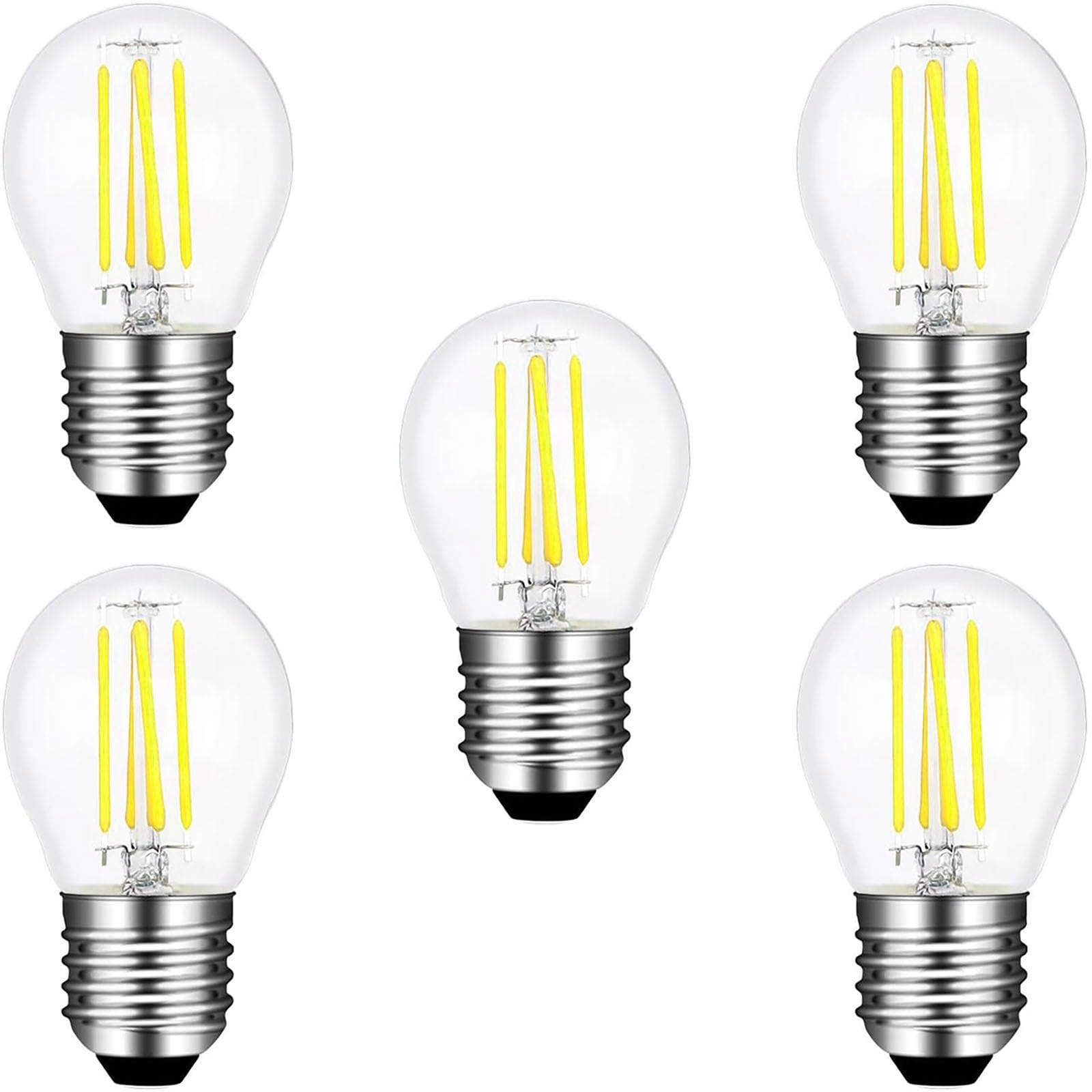 lampadina, Lampadina a filamento LED E27 G45 2W, AC 220V, 200LM, lampadine a(White)