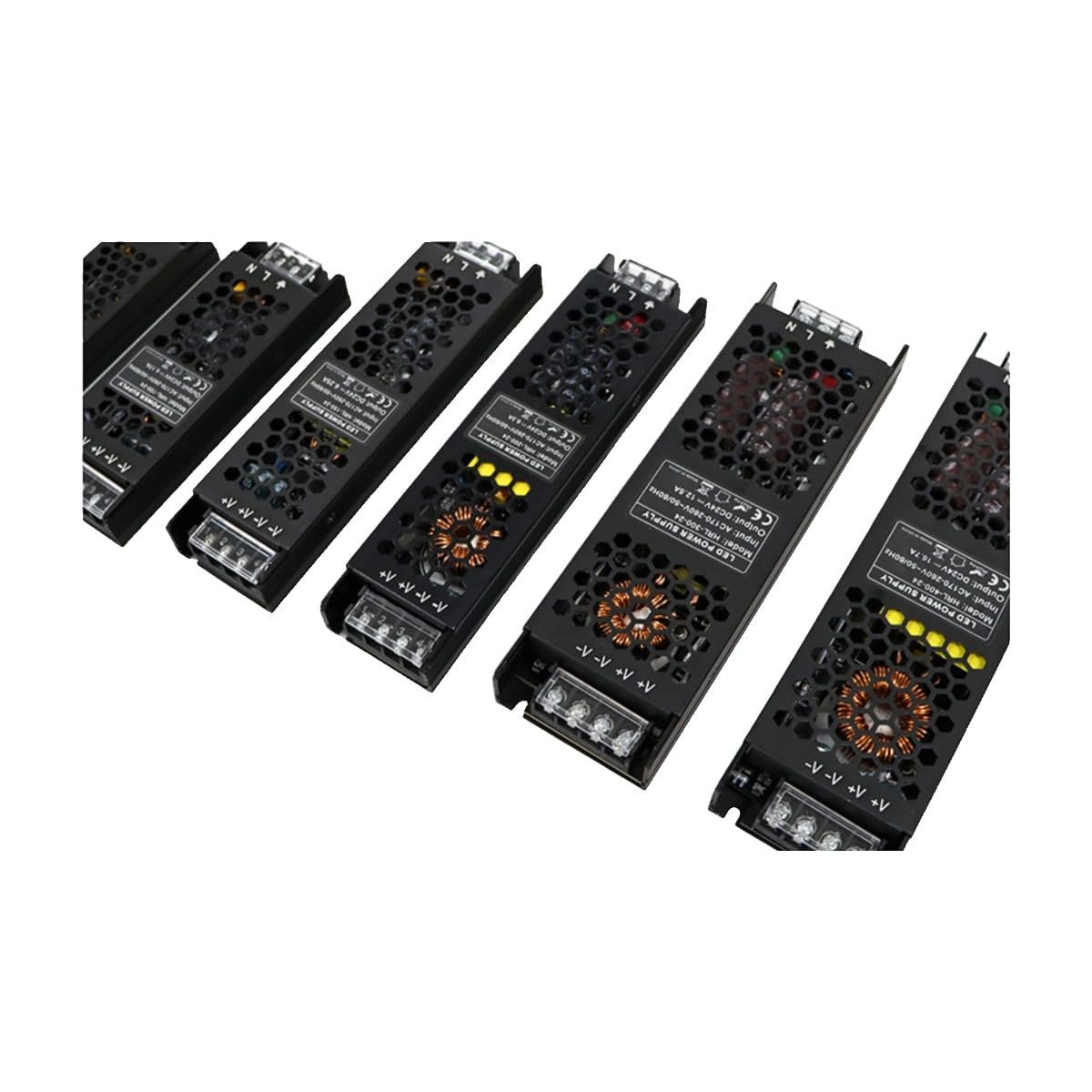 Tira larga ultrafina, silenciosa y sin parpadeos, tira de luz LED, caja, voltaje constante, iluminación CC, controlador fuente alimentación conmutada(HRL-12V300W-110V)