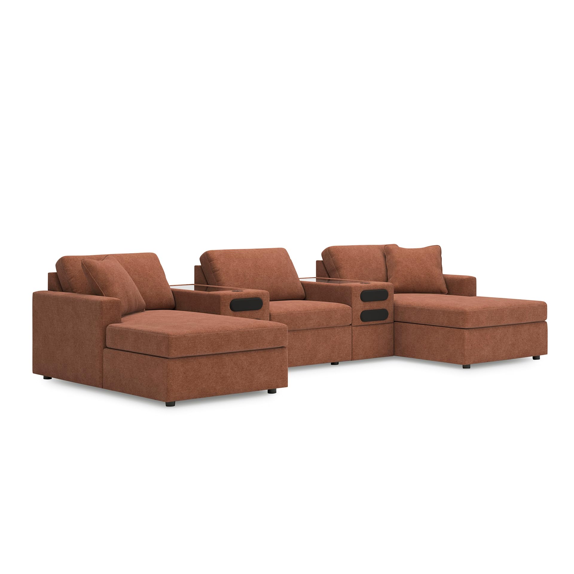 Signature Design by Ashley Modular Double Chaise Sectional, Spice