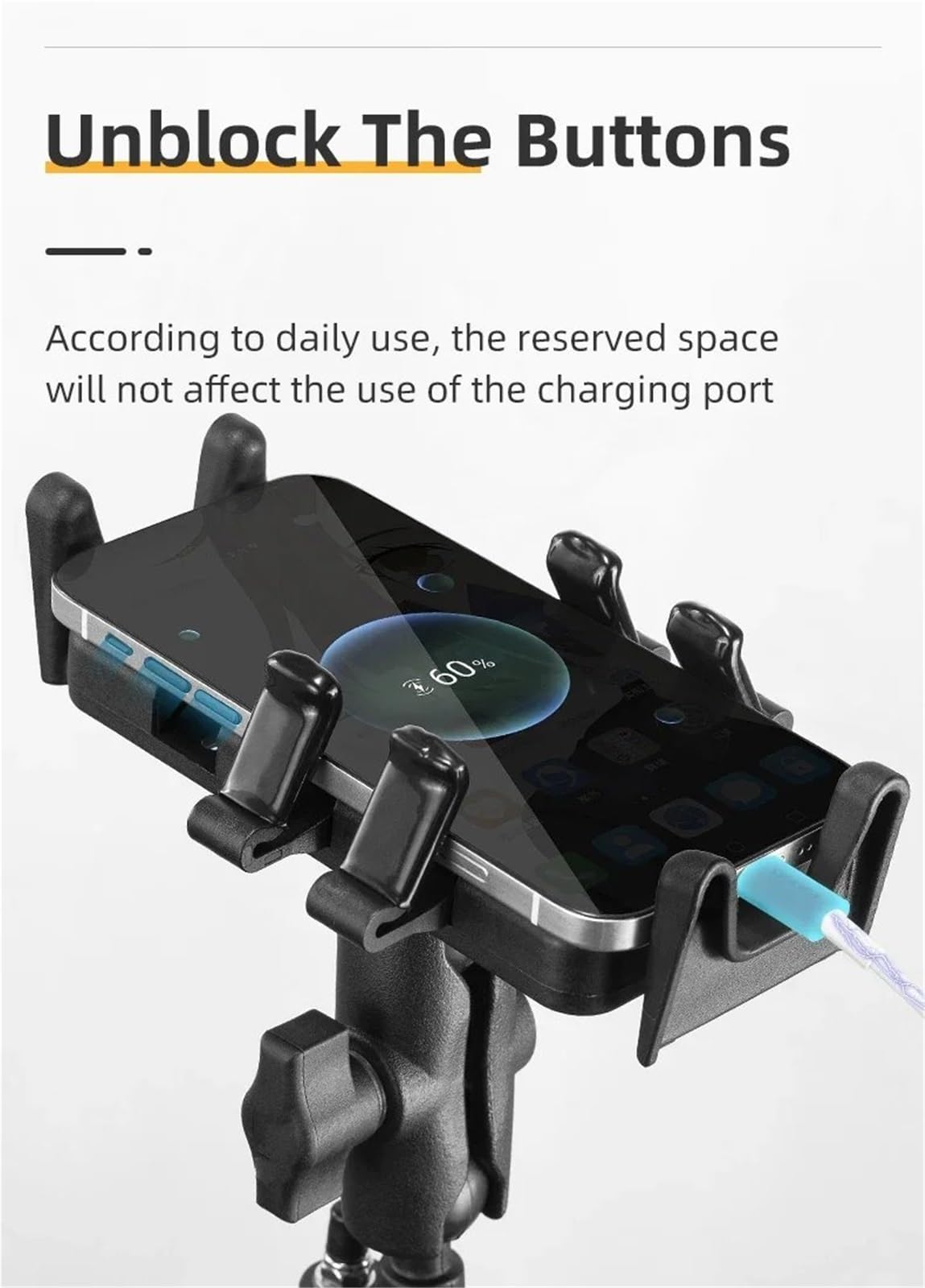 Support De Navigation GPS pour Moto Support De Téléphone De Vélo De Moto Réglable avec Module D'amortisseur Support De Téléphone De Vélo Antidérapant Support de Navigation de Moto(Style B)