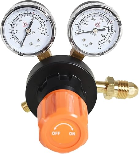 findmall CGA 510 - Regulador de propano para soldar, calibre de gas de 15 PSI
