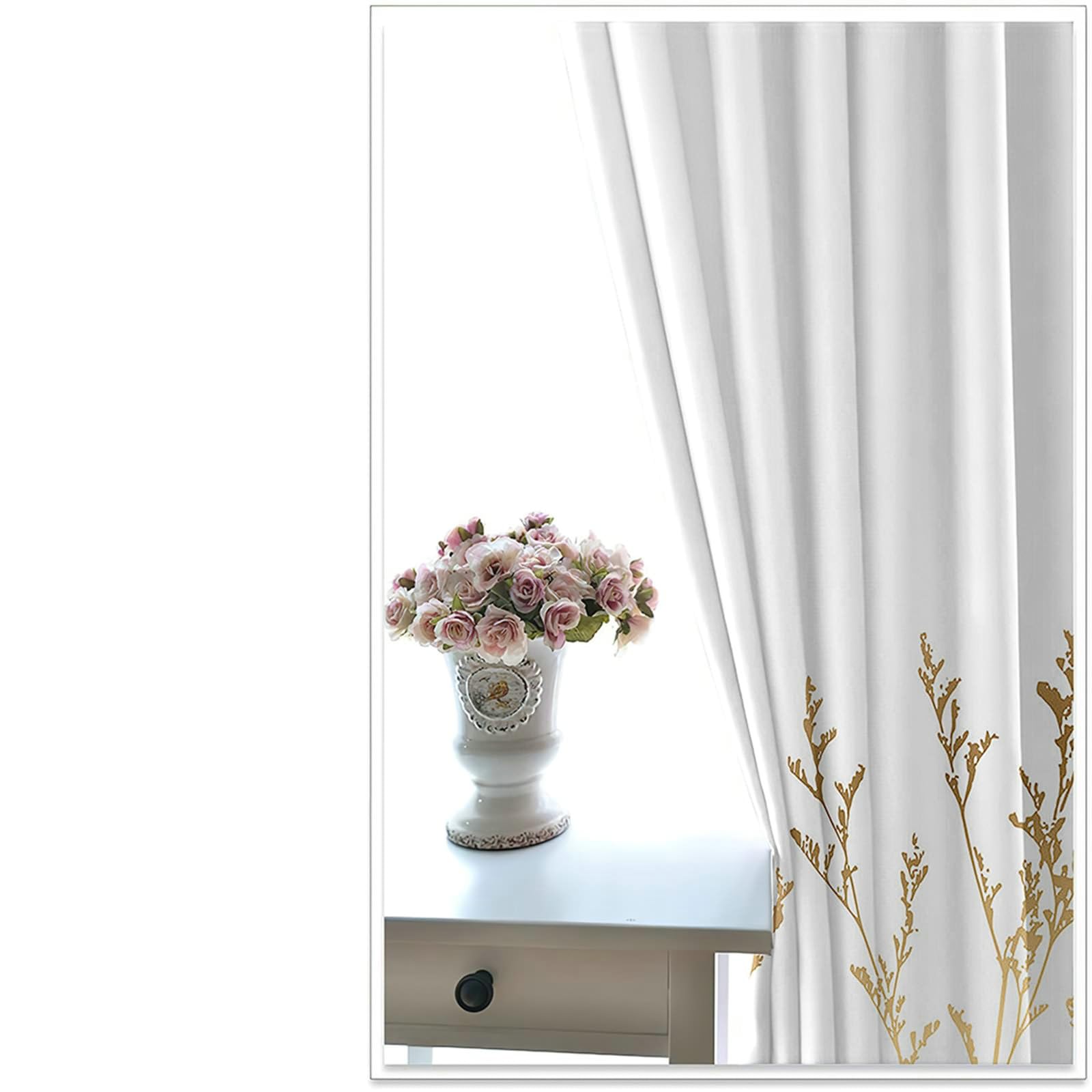 Gardinen Verdunkelung 2er Set 96x229CM, Vorhänge Blickdicht Fenster Zweige Verdunklungsvorhänge mit Ösen Jugendzimmer