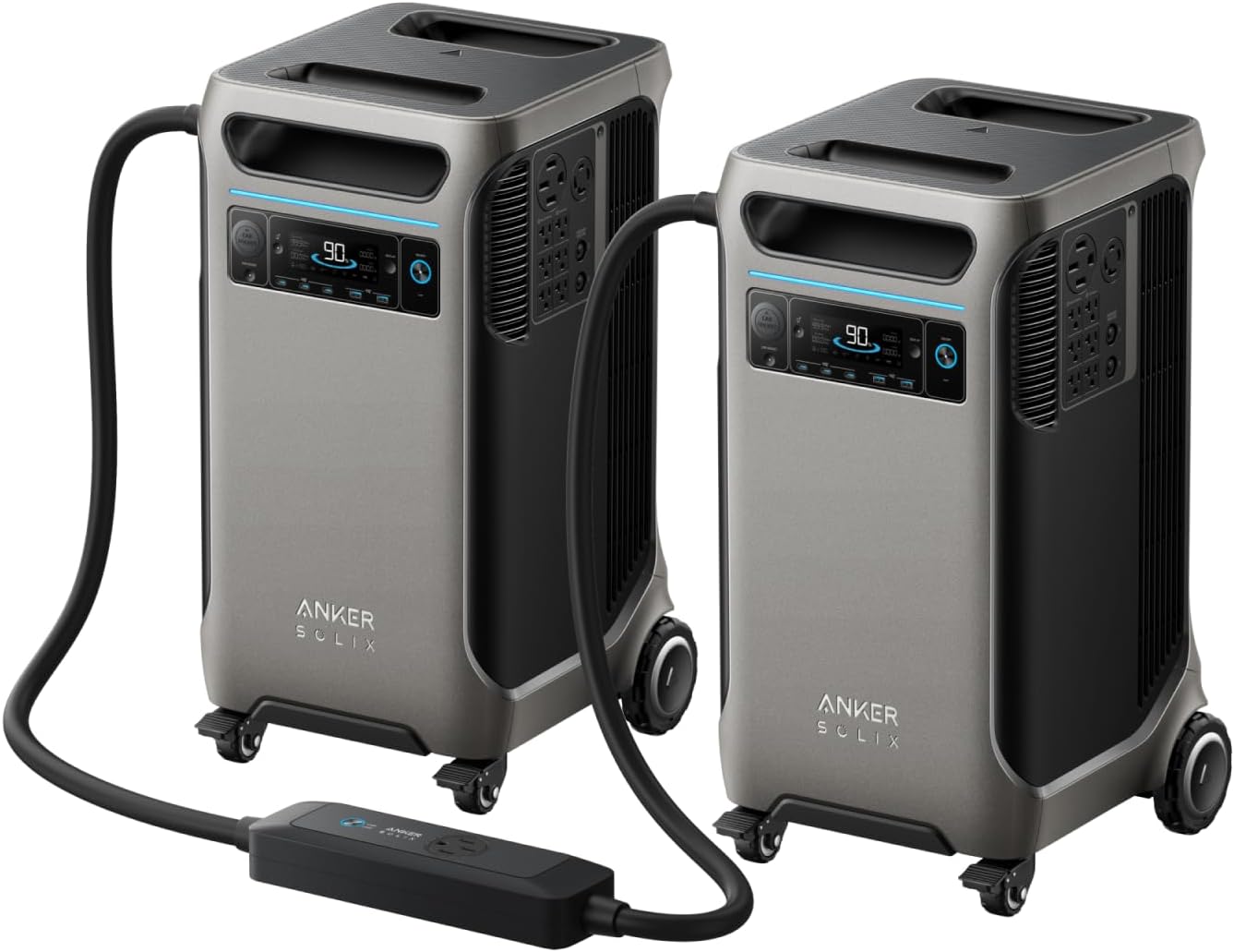 SOLIX F3800 12000W Generators for Home Use, 7680wh Power Station with Double Power Hub, Lifepo4 Power Station, Solar Generator for Home Use, Power Outages, Emergency
