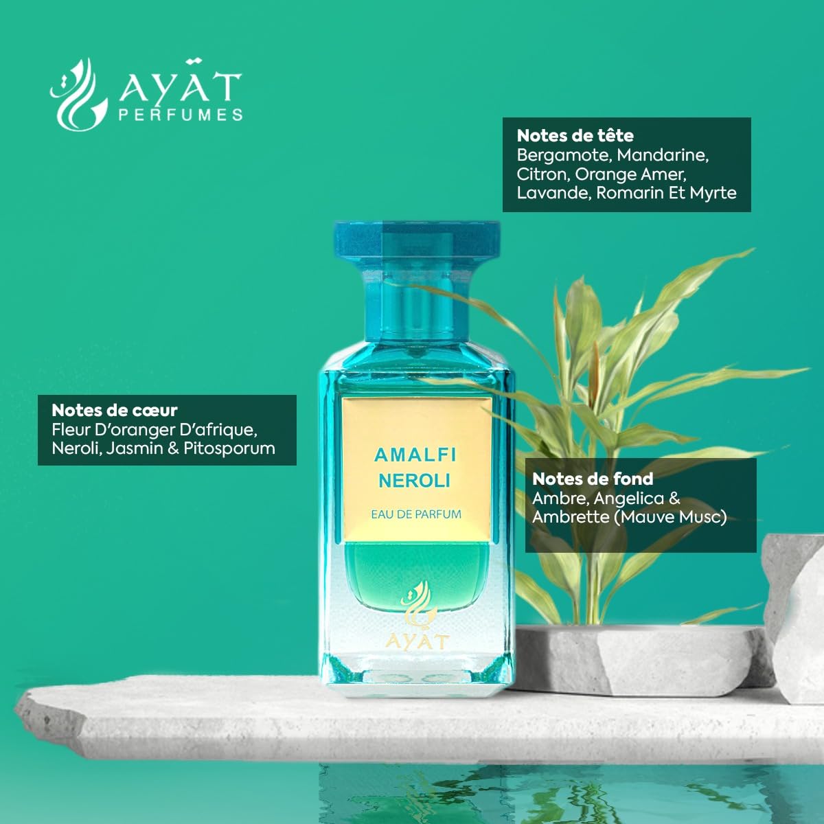 AYAT PERFUMES Zestaw 2 perfum - Woda perfumowana Amalfi Neroli & Shiny Peach - 2 x 80 ml - Mieszane - orientalne perfumy Dubaju - Długotrwałe - Pomysł na prezent