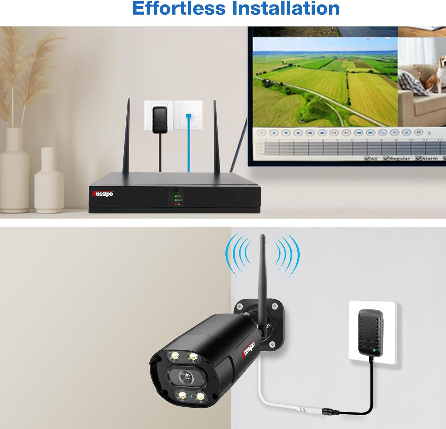 Dual warning system with siren and motion-activated light alarm