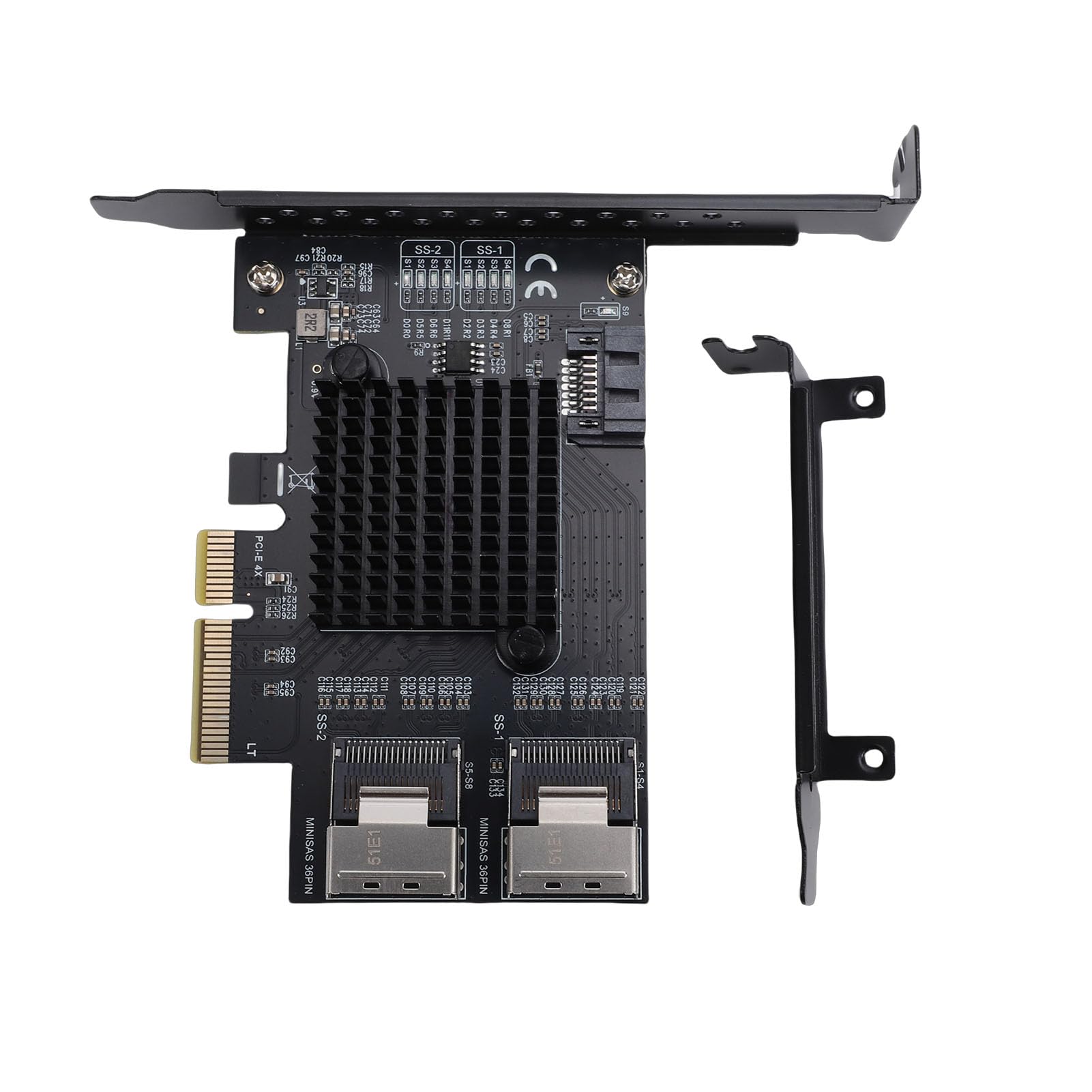 Scheda PCIe a con 9 Porte, Scheda con Chip RTL9101, con velocità di Trasferimento da 6 Gbps con compatibilità, Ideale per NAS, PC e Espansione Server