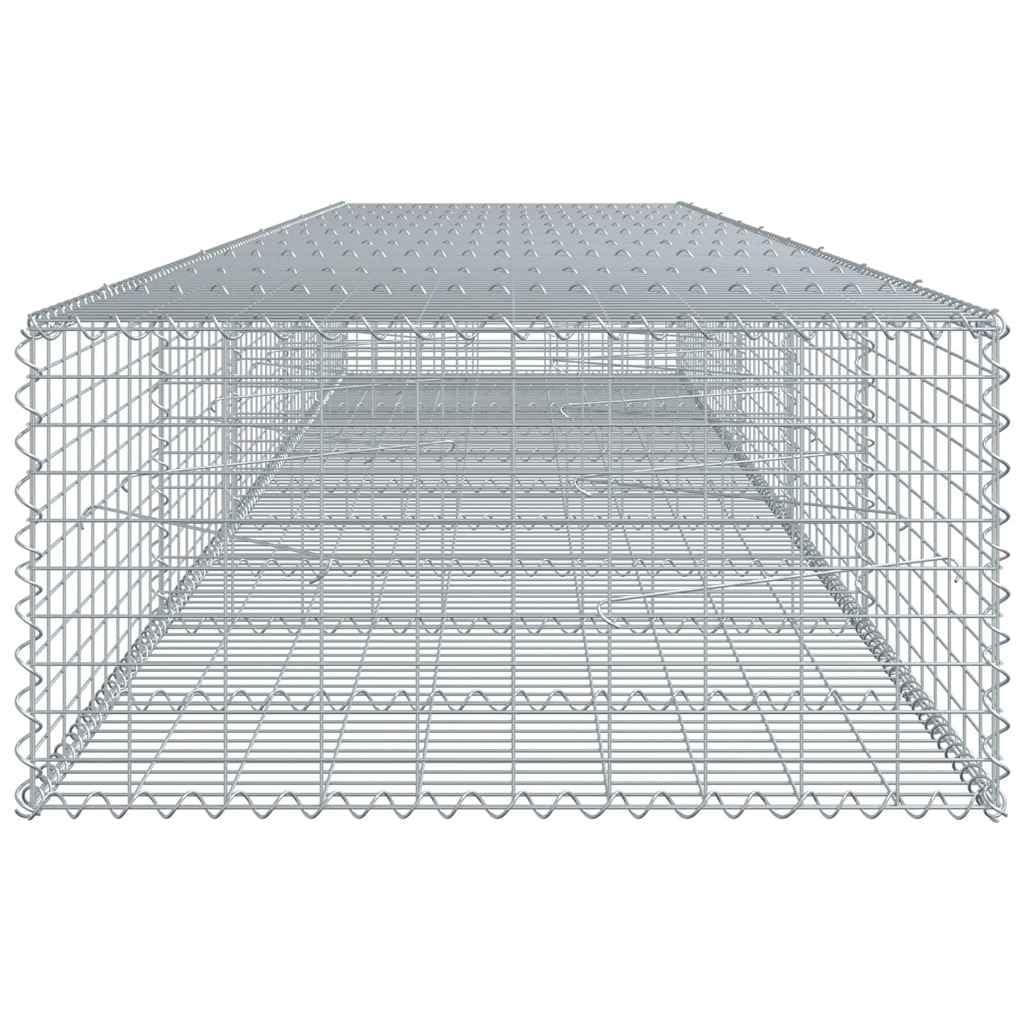 Kosz gabionowy z pokrywką 500x100x50 cm Żelazo ocynkowane | Montaż bez narzędzi, w zestawie haczyki dystansowe, do podparcia ściany ogrodowej
