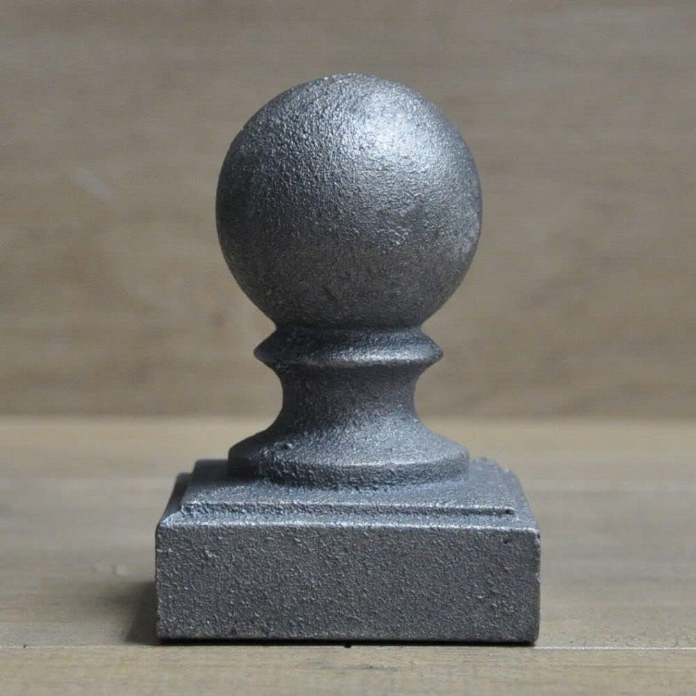 Cast Iron Ball Fence Finial Square Topper Post Caps - for 2 x 2" Posts