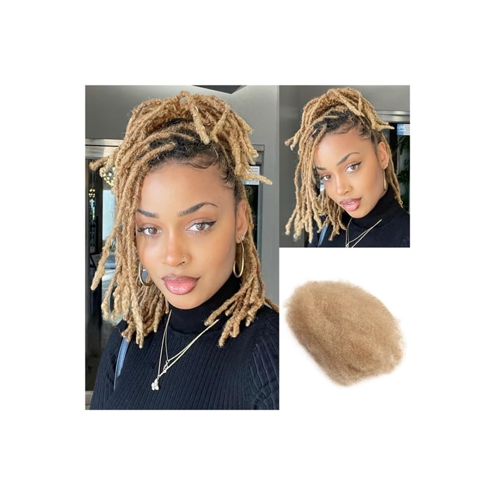 Włosy ludzkie w dużych ilościach do zaplatania, afro, kręcone, kręcone włosy, 50 g/opakowanie, do przedłużania Micro Locs (ciemny blond, 30 cm)