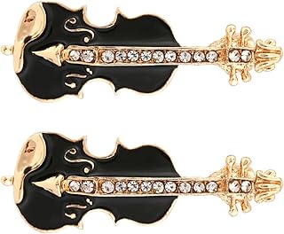 Tofficu 楽器ブローチ バイオリンモチーフ 合金製装飾ピン 衣類 バッグ用 レディースファッションアクセサリー 2個セット