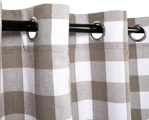 Vista 8 de WOSIBO Paquete de 2 paneles de cortina a cuadros de búfalo (52 x 84 pulgadas) para sala de estar, dormitorio, granja, patio, cortinas con ojales