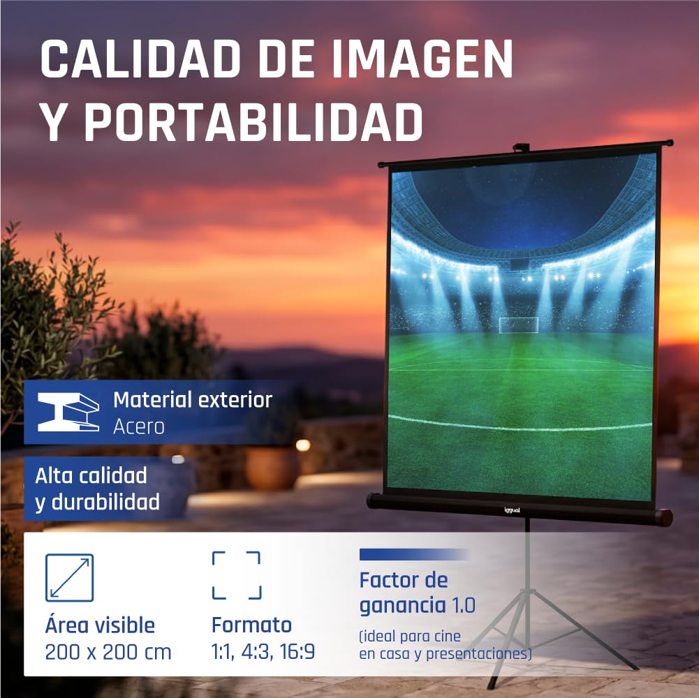 Iggual 200x200 Cm 112´´ Projection Screen With Tripod One Size