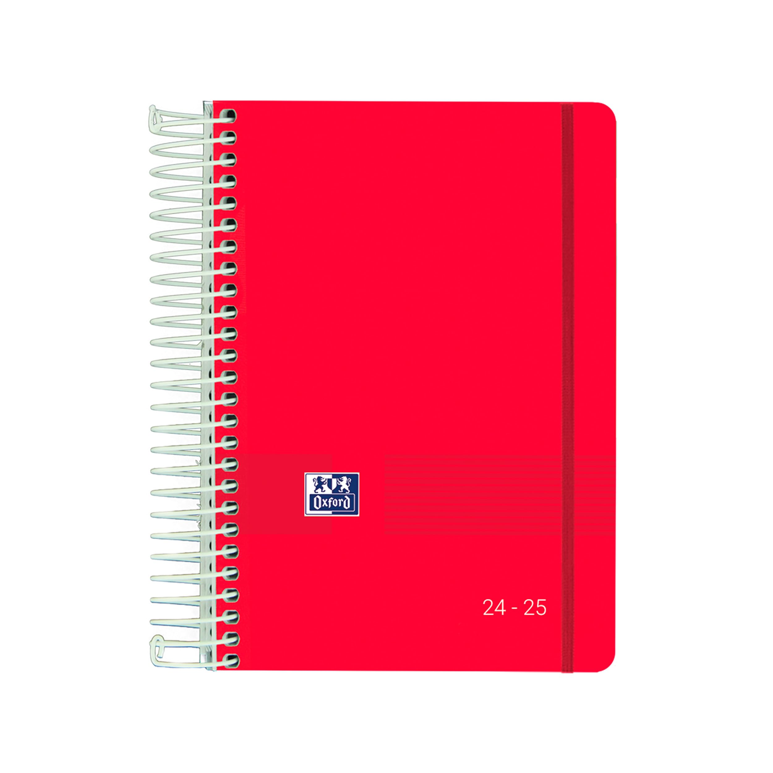 Oxford Live&Go, Agenda 2023 2024 Day Per Page, Plastic Cover, 12 x 18 cm, Spanish, Red