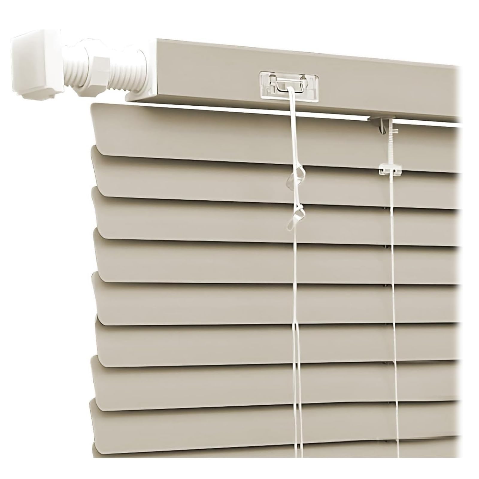 No Drill Cordless Aluminium Blinds 25mm Slat, Venetian Blinds for Windows, Bathroom Blinds, Kitchen Door Blinds, Waterproof Blackout Shutters 50 60 76 80 90cm Privacy(Beige)